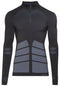Odlo Evolution Warm Thermoshirt 1/2 Zip Sportshirt - Maat M - Mannen - zwart/grijs
