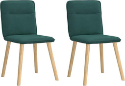 vidaXL - Eetkamerstoelen - 2 - st - stof - donkergroen