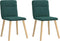 vidaXL - Eetkamerstoelen - 2 - st - stof - donkergroen