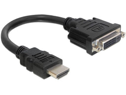 Delock - Adapter Kabel - HDMI male > DVI 24+1 female - 20cm Zwart