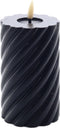swirl led kaars rustic zwart 12,5x7,5cm