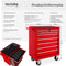 tectake® - Gereedschapswagen 7 lades - mobiel met wielen - rood