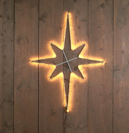 Decoratief Beeld - Poolster Meter Led Warm - Aluminium - Anna's Collection - Wit - 80 X 80 Cm