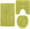 vidaXL - 3-delige - badmatset - Groen - Polypropyleen - Antislip