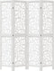 vidaXL - Kamerscherm - met - 4 - panelen - massief - paulowniahout - wit