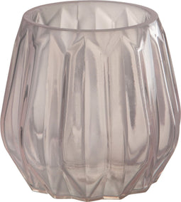 J-Line windlicht Anna - glas - lichtroze - 2 stuks