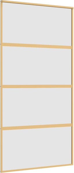 vidaXL - Schuifdeur - 102,5x205 - cm - mat - ESG-glas - en - aluminium - goudkleurig