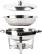 Alora Chafing Dish rond 4.5L - geschikt voor soep - buffet - voedsel verwamer - voedsel warmhouden - met deksel - buffetwarmer - roestvrij staal - chrome - 4.5 liter inhoud - warmhoudplaat - bain maria - warmhoudbakken - Warmhoudschalen