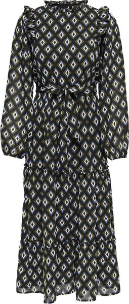 ONLY ONLSTAR L/S MIDI DRESS - Dames Jurk - Maat M - (5715313762693)