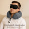 SKYCASES Travel Essentials - Nekkussen Set 3-delig - Ergonomisch Memory Foam - Luxe Oogmasker en Oordoppen - Apricot