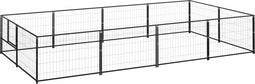 vidaXL - Hondenkennel - 8 - m² - staal - zwart