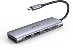 Ugreen 6-in-1 USB C PD - Multiport adapter - 4K HDMI 100W PD - Zilver