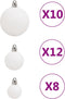 vidaXL - 111-delige - Kerstballenset - polystyreen - wit