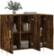 vidaXL - Dressoir - 90x34x80 - cm - bewerkt - hout - gerookt - eikenkleurig