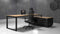 Directiebureau Cube Hoekcombinatie incl ladenblok met 3 laden. Met zwevend blad. Uitvoering links.