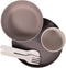 Bo Jungle - CPLA Eet Set Baby - Kinderservies - Kraamcadeau - Bestek - Beker - Bord - 5 stuks - Milieu verantwoordelijk - Ecologisch - Vaatwasbestendig en magnetronbestendig - Eco-responsable CPLA Tableware Set Grijs
