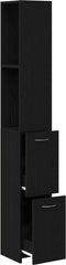 vidaXL - Badkamerkast - Zwart - Eiken - 25x25x170 - cm - Gelaagd - Hout