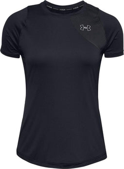 Under Armour UA Qualifier Iso-Chill S/S Hardloopshirt Dames - Korte Mouwen - Jet Grijs/Zwart - Maat S