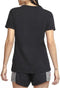 Nike Dri-FIT Crew - Sportshirt Dames - Korte mouwen - Zwart - Maat XL