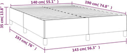 vidaXL - Bedframe - kunstleer - crèmekleurig - 140x190 - cm