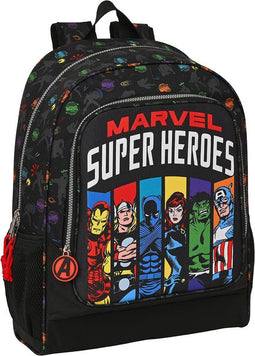 Schoolrugzak The Avengers Super heroes Zwart (32 x 42 x 14 cm)