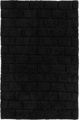 Seahorse Metro Badmat - Katoen - Absorberend - 60x90 cm - Zwart