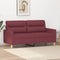 vidaXL - Tweezitsbank - 140 - cm - stof - wijnrood