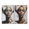 Schilderij Home ESPRIT Wit Bruin Gouden Koloniaal Afrikaanse (2 Stuks)