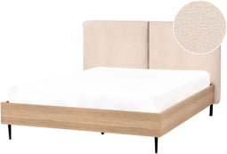 LIMANTON - Bed - Beige - 140 x 200 cm - Bouclé