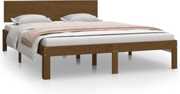 vidaXL - Bedframe - massief - grenenhout - honingbruin - 140x200 - cm