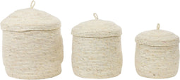D - Light & Living - Mand MANGALA - Ø36x42cm - Bruin - Set van 3