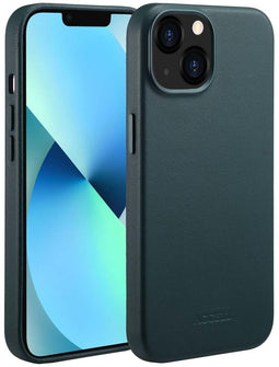 Accezz iPhone 13 - MagSafe Leather Backcover - Echt leer - Donkergroen