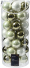 Kerstbal glas d6 cm groen/wit 49st