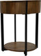 Bijzettafeltje rond - Ø40x52 - Naturel/zwart - Mangohout/metaal