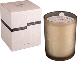 J-Line geurkaars Happy Faces - beige - large - 70U
