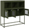 vidaXL - Dressoir - 100,5x39x107 - cm - koudgewalst - staal - olijfgroen