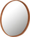 J-Line spiegel Rond - textiel/glas - cognac - large - Ø 60 cm