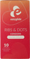 EasyGlide - Ribs and Dots Condooms - Condooms met Glijmiddel - 10 stuks