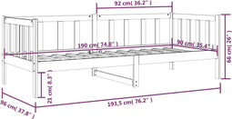 vidaXL - Slaapbank - 90x190 - cm - massief - grenenhout - honingbruin