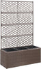 vidaXL - Latwerkplantenbak - verhoogd - met - potten - 83x30x130 - cm - rattan - bruin