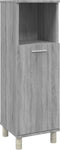 vidaXL - Badkamerkast - 30x30x95 - cm - bewerkt - hout - grijs - sonoma - eikenkleurig