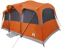 vidaXL - Familietent - met - Ramen - Koepel - Grijs - & - Oranje - - - 10 - Personen - - - Waterdicht