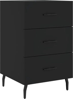 vidaXL - Nachtkastje - 40x40x66 - cm - bewerkt - hout - zwart