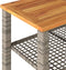 Tuintafel 70x38x42 cm poly rattan en acaciahout grijs