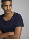 JACK&JONES JJEBAS TEE SS U-NECK NOOS - Heren T-shirt - 100% biologisch katoen - Maat S