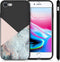 iMoshion Hoesje Geschikt voor iPhone SE (2022) / SE (2020) / 8 / 7 Hoesje Siliconen - iMoshion Design hoesje - Zwart / Roze / Graphic Marble Pink