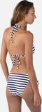 Barts Coaste Tanga - Dames Bikinibroekje - Gestreept design met zijstrikjes - Navy
