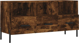 vidaXL - Tv-meubel - 102x36x50 - cm - bewerkt - hout - gerookt - eikenkleurig