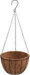 vidaXL Plantenbakken hangend 4 st met kokosbak staal Ø 30x52 cm zwart