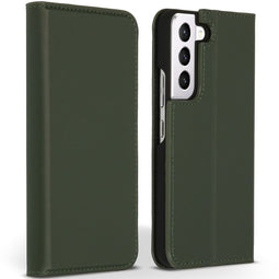 Accezz Premium Leather Slim Bookcase - Samsung Galaxy S22 Plus - Echt Nappa leer - Groen